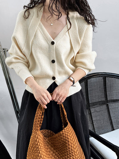 Patricia | Stylish V-neck Button Sweater